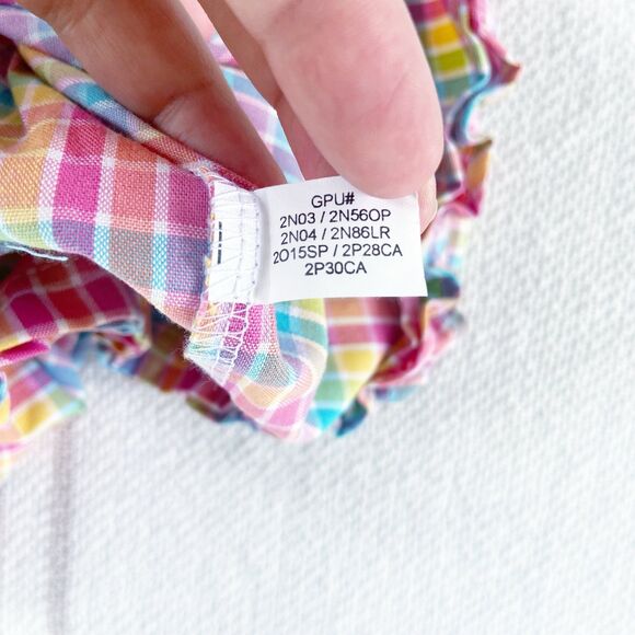 Little Me NWT Baby Girls 2-Piece Pink, Blue & Yellow Plaid Dress Set w/ Bloomers - Picture 10 of 12